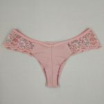 Conjunto Meury Rosé com Bojo e Renda Floral – Calcinha Fio Duplo