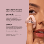 Mini Powder Puff Esponja para Acabamento Rosa Océane