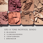Paleta Multifuncional Face Océane - Iluminador, Contorno e Blush