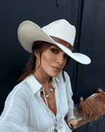 Chapéu Cowboy Off Fivela de Couro
