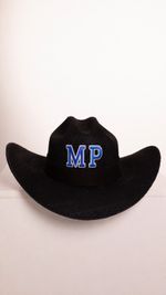 Chapéu Cowboy - Preto Iniciais Azuis