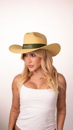 Chapéu Cowboy Brasil - Bege e Oliva