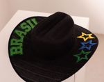 Chapéu Cowboy Preto Brasil Lateral