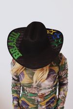 Chapéu Cowboy Preto Brasil Lateral
