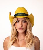 Chapéu Cowboy Amarelo e Verde Bandeira - Brasil