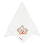 Guardanapo Linhão Off-white Bordado Orquídea Fendi