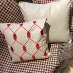 Almofada Cru Geometric Bordô