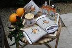 Porta Papel Higiênico Cru com Bordado Laranja