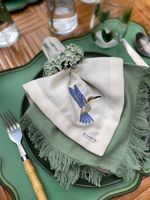 Guardanapo Linhão Off-white Beija Flor Azul