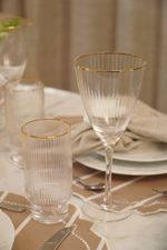 Taça De Vidro Friso Gold