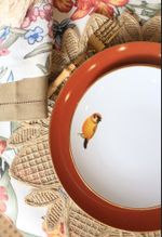 Prato Sobremesa Porcelana Sabiá Terracota
