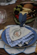 Porta-Guardanapo Orelinha Lisa Linen Azul Jeans