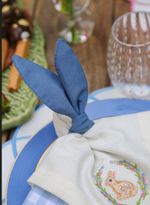 Porta-Guardanapo Orelinha Lisa Linen Azul Jeans