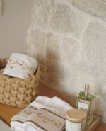 Toalha Lavabo Off-white Bordada Flora