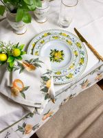 Toalha De Mesa Linho Off-white Com Barrado Positano 1,60X2,80