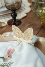 Porta-Guardanapo Palha Orelha Creme