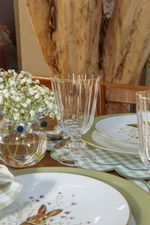 Taça de Vidro com Esfera Transparente