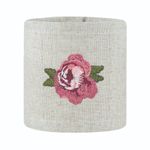 Porta Papel Higiênico Cru com Bordado Pêonia