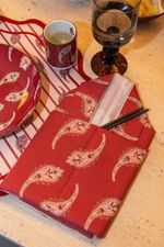 Guardanapo Estampado Algodão Aiko Bordô