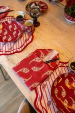 Guardanapo Estampado Algodão Aiko Bordô