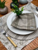 Capa Para Sousplat Linen Xadrez Bege