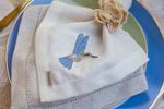 Guardanapo Linhão Off-white Beija Flor Azul