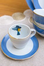 Xícara Porcelana Sabiá Azul