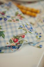 Guardanapo Linho Misto Estampado Berries Vichy