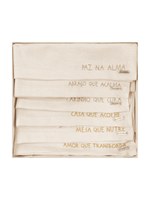 Set Guardanapo Linhão Off-white Bordado Good Feelings