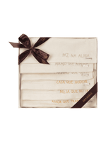 Set Guardanapo Linhão Off-white Bordado Good Feelings