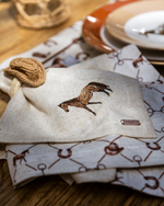 Guardanapo Linhão Cru Bordado Cavalo