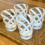 Copo Baixo Acrílico Detalhes Branco