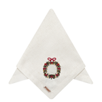 Guardanapo Linhão Off White Bordado Guirlanda Lis