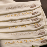 Set Guardanapo Linhão Off-white Bordado Good Feelings