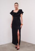 Vestido Longo Crepe Alfaiataria