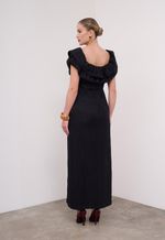 Vestido Longo Crepe Alfaiataria