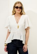 Blusa Peplum Branca