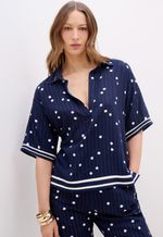 Blusa De Poá Azul