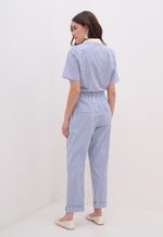 Calça Listrada Azul