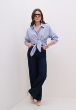 Camisa Listrada Feminina Algodão