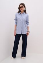 Camisa Listrada Feminina Algodão
