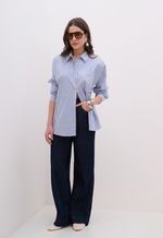 Camisa Listrada Feminina Algodão