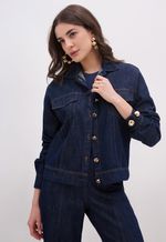 Jaqueta Jeans Azul Escuro