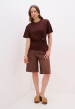 Short Alfaiataria Marrom