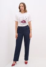 Calça Risca de Giz Feminina Alfaiataria