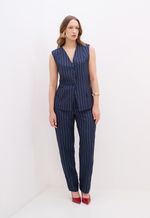 Calça Risca de Giz Feminina Alfaiataria