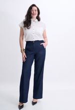 Calça Jeans Escura Reta Feminina