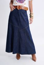 Saia Jeans Longa Evasê