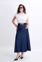 Saia Jeans Longa Evasê