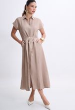 Vestido Chemise De Linho